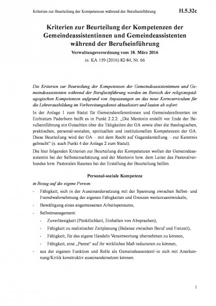 H.5.32c Kriterien zur Beurteilung der Kompetenzen während der Berufseinführung