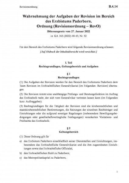B.4.14 Revisionsordnung