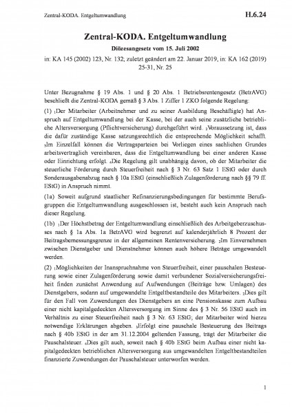 H.6.24 Zentral-KODA. Entgeltumwandlung