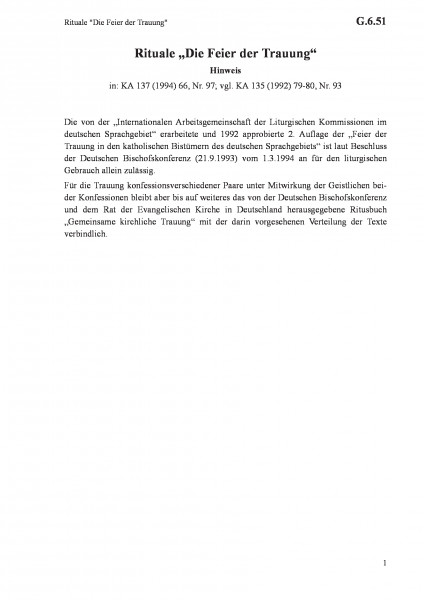 G.6.51 Rituale "Die Feier der Trauung"