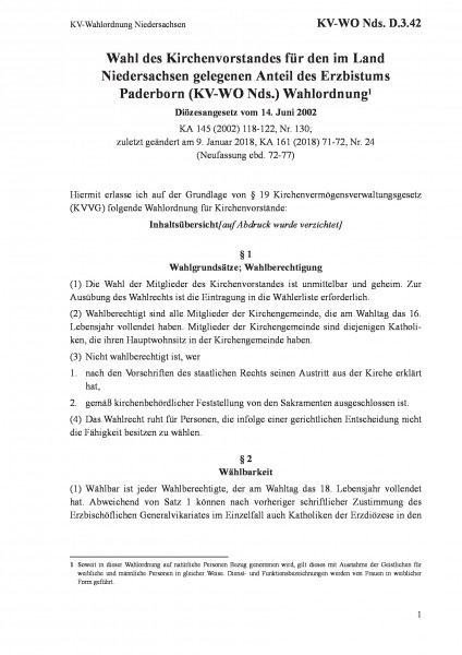 D.3.42 KV-Wahlordnung Niedersachsen