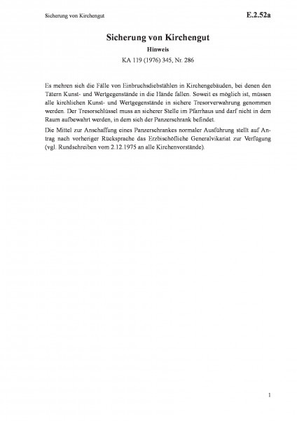 E.2.52a Sicherung von Kirchengut
